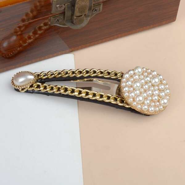 

Faux Pearl Decor Hair Clip, Multicolor