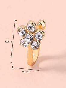 Nooxian Rhinestone Fake Nose Ring - Yellow Gold - View 3