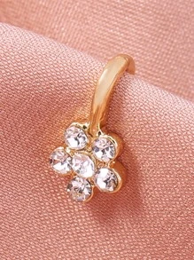 Nooxian Rhinestone Fake Nose Ring - Yellow Gold - View 5