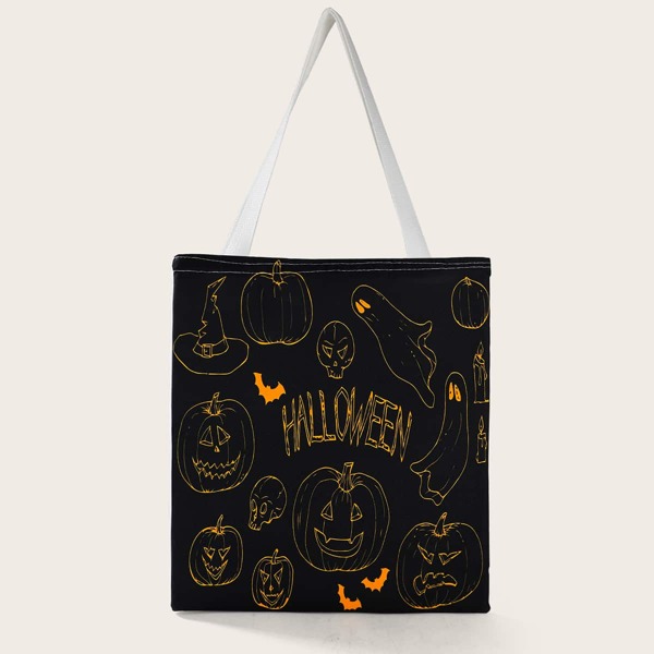 

Halloween Graphic Shopper Bag, Black