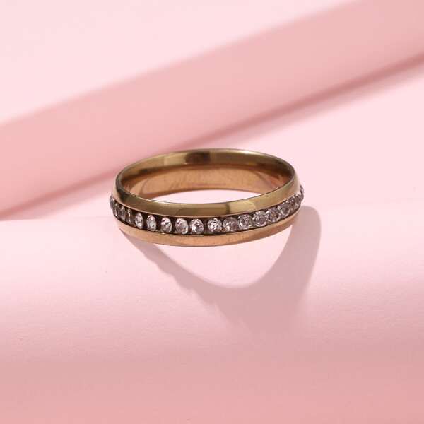 

Rhinestone Decor Ring, Gold