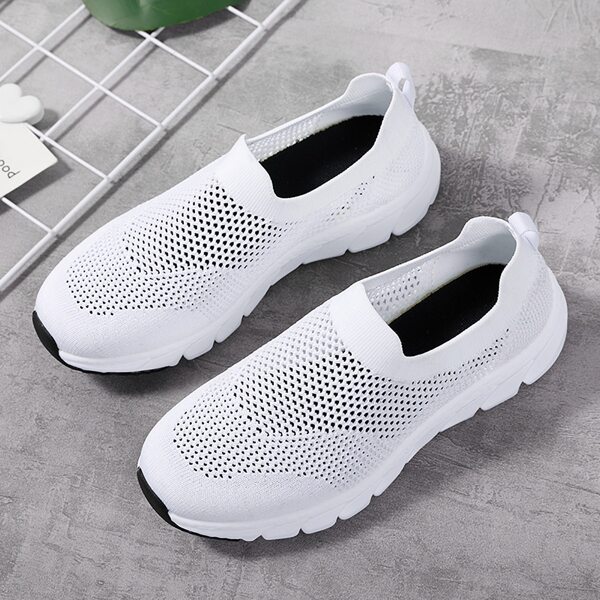 

Minimalist Knit Slip On Sneakers, White