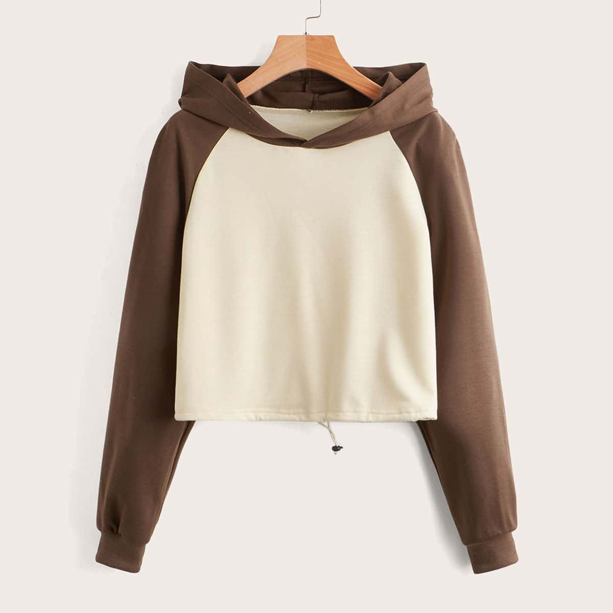 

Colorblock Drawstring Crop Sweatshirt, Multicolor