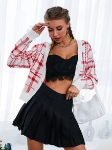 Nữ Cardigans - Đỏ và trắng - Xem 1