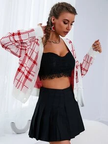 Nữ Cardigans - Đỏ và trắng - Xem 4