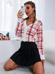 Nữ Cardigans - Đỏ và trắng - Xem 5