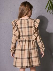 SHEIN Plissado Zíper Manta Formal Vestido - Menina