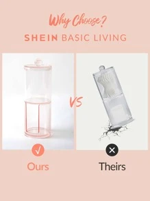 SHEIN BASIC LIVING 獨家摺疊式化妝收納盒—透明蜜桃腮紅 - 粉色 - 查看 3