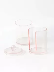 SHEIN Basic living Stackable Bathroom Vanity Makeup Organizer—Holiday Gift - Pink - View 7