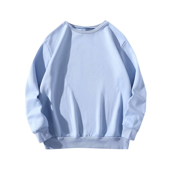 

Plus Solid Drop Shoulder Sweatshirt, Baby blue