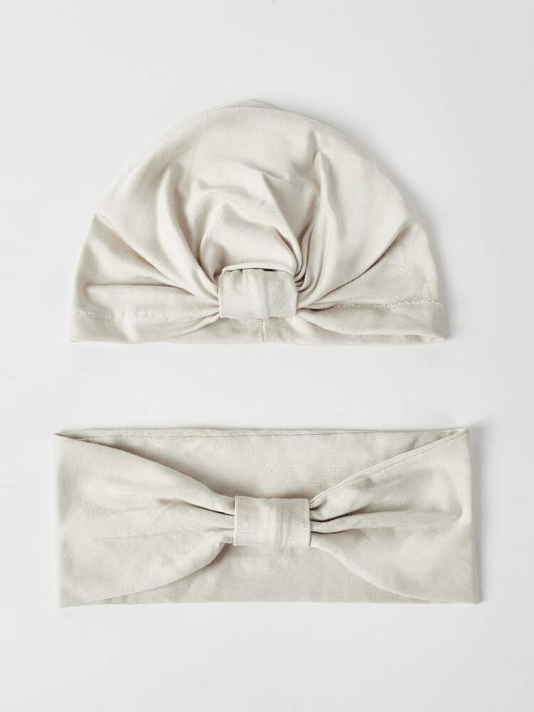 Parent Baby Bow Knot Decor Hat & Headband