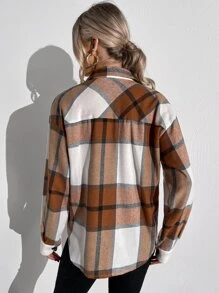 SHEIN LUNE 格紋翻蓋口袋襯衫 - 彩色 - 查看 2