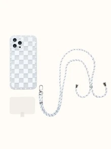 Checker Phone Case With Lanyard - Clear - View 4