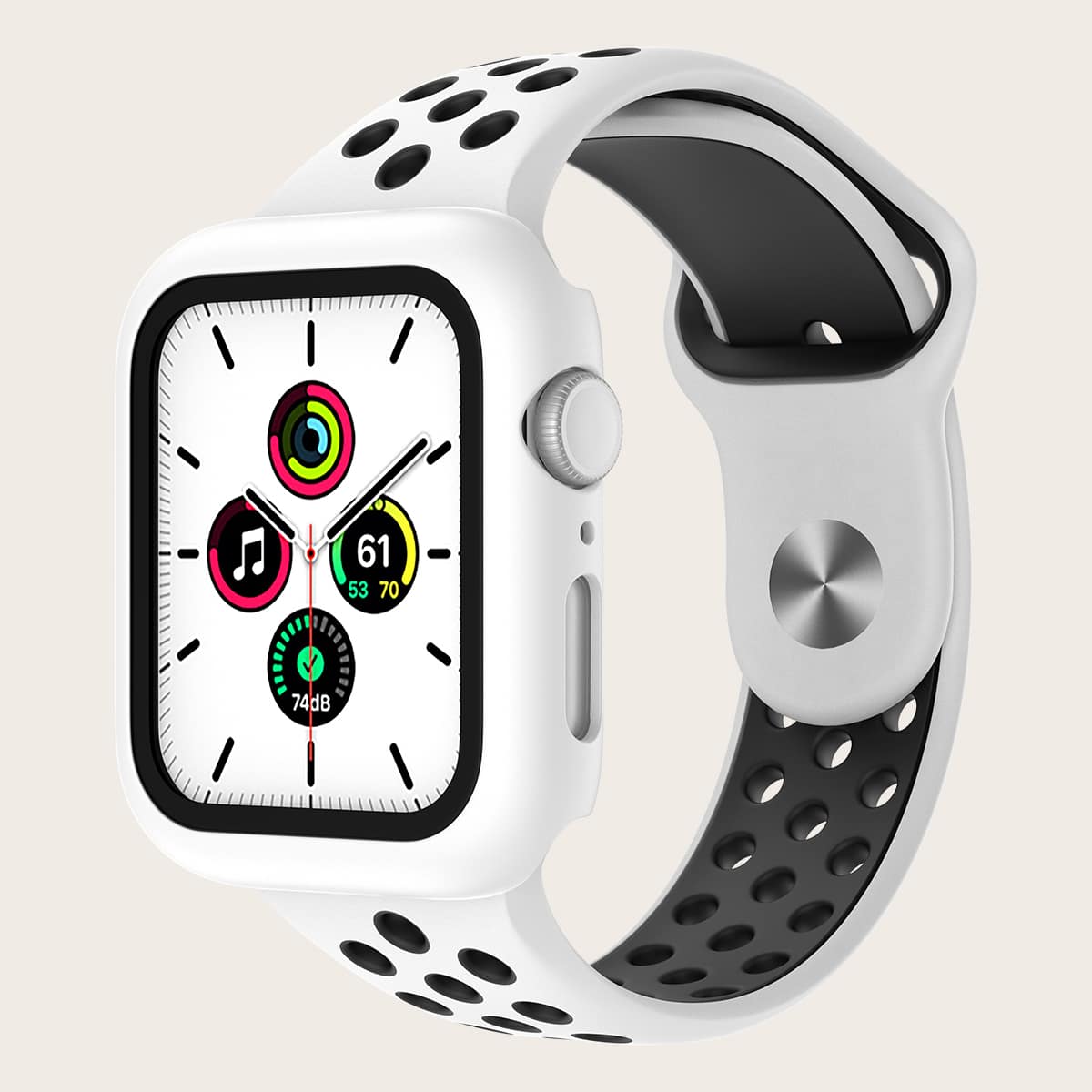 

Color Block Watchband & Case For iWatch, White