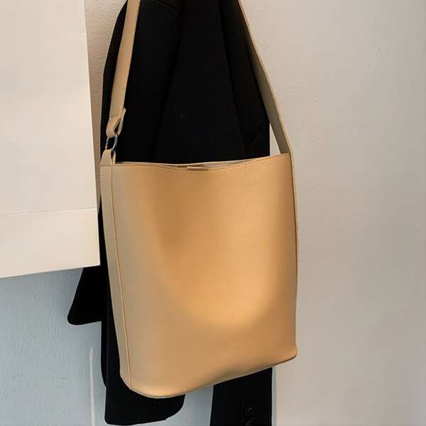 

Minimalist Crossbody Bucket Bag, Khaki