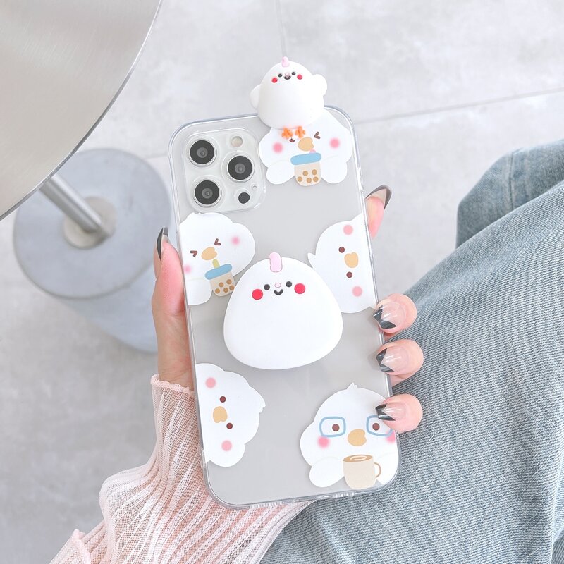 

3D Chicken Decor Phone Case, Multicolor