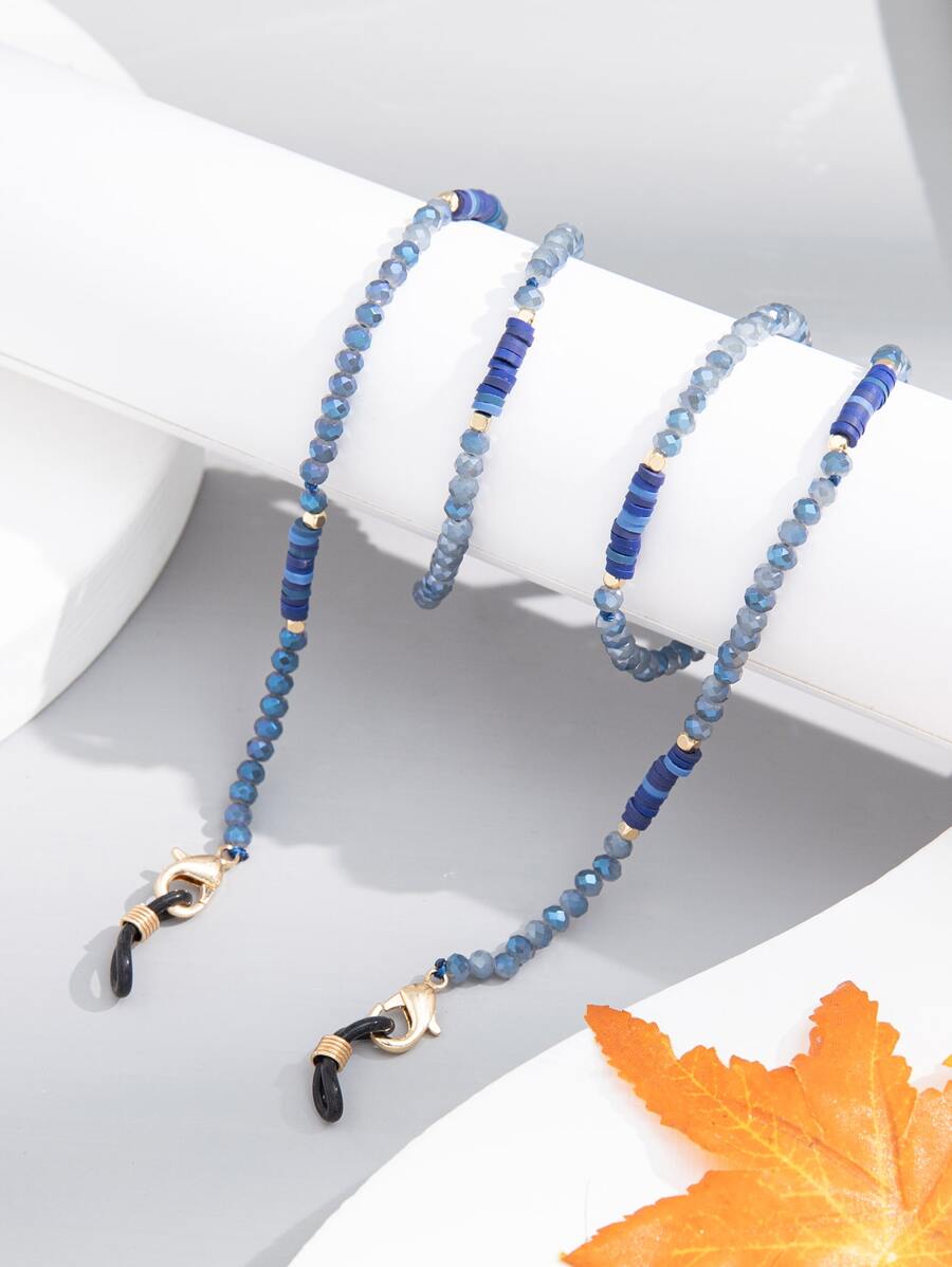 Beaded Glasses Chain Glasses Accessories For Women - Blue - View 1