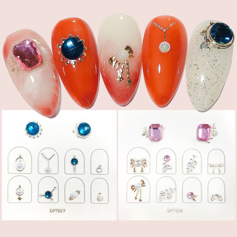 

2sheets Rhinestone Decor Nail Art Sticker, Multicolor