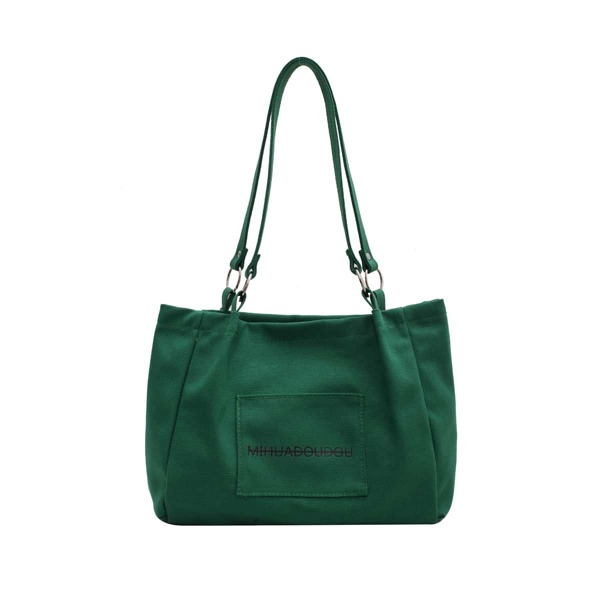 

Pocket Detail Shoulder Tote Bag, Green