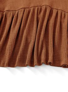 SHEIN Unity Plus Rib-knit Peplum Top