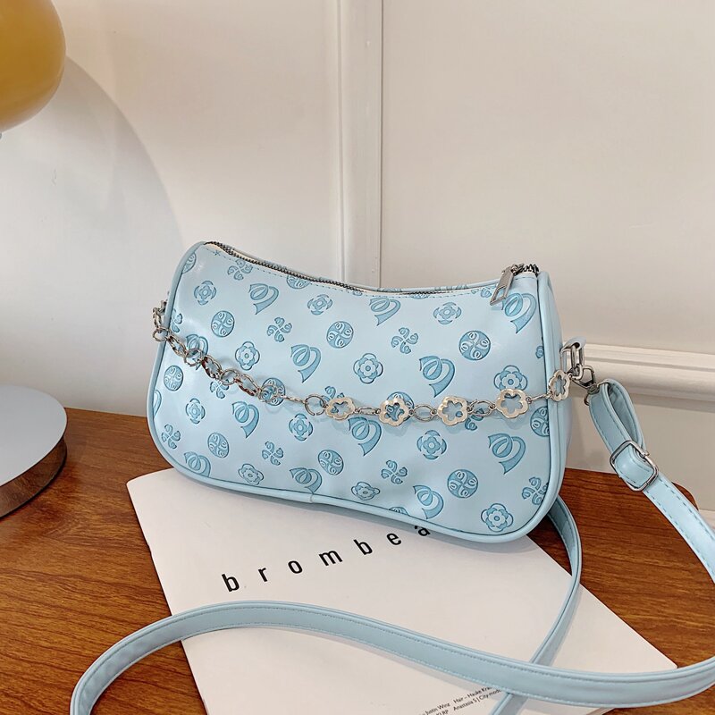 Embossed Crossbody Bag, Blue