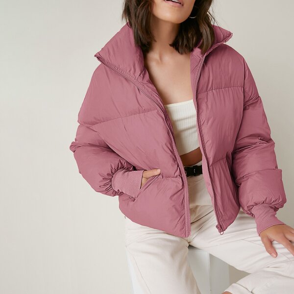 

Zip Up Winter Coat, Dusty pink