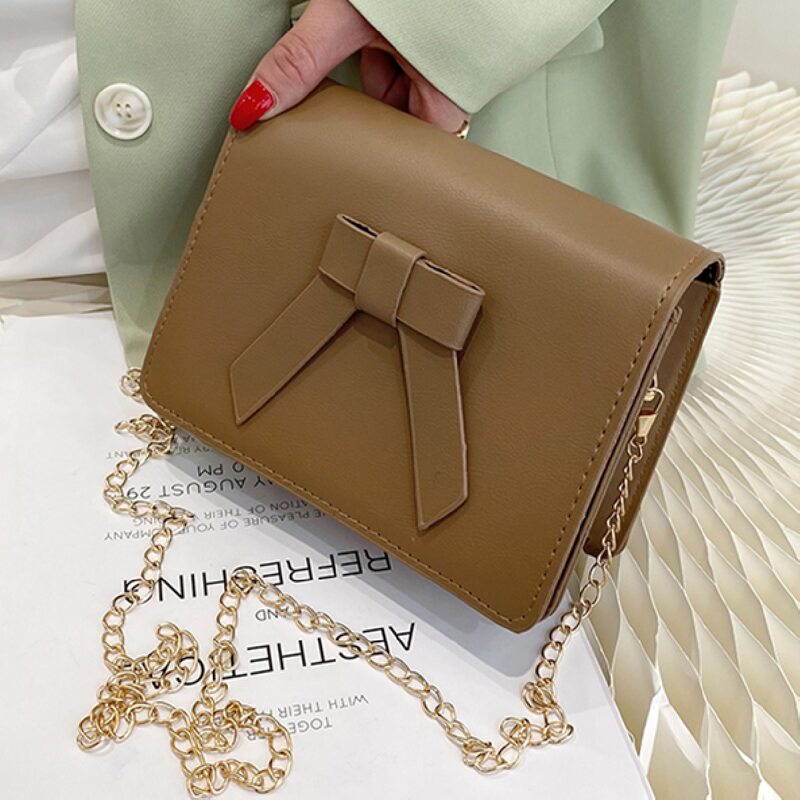 

Bow Decor Shoulder Bag, Khaki