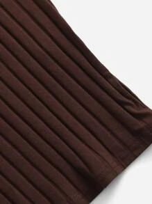 SHEIN 女孩小高領條紋針織連衣裙