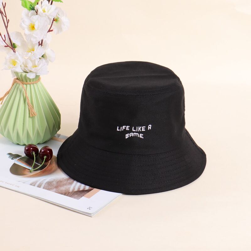 

Letter Graphic Bucket Hat, Black