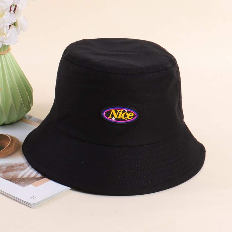 

Letter Graphic Bucket Hat, Black