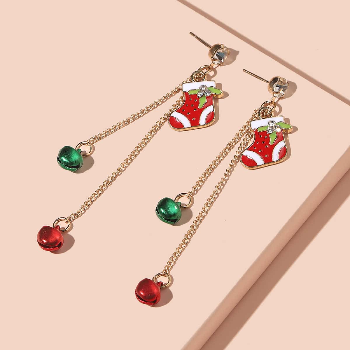 

Christmas Bell Drop Earrings, Multicolor