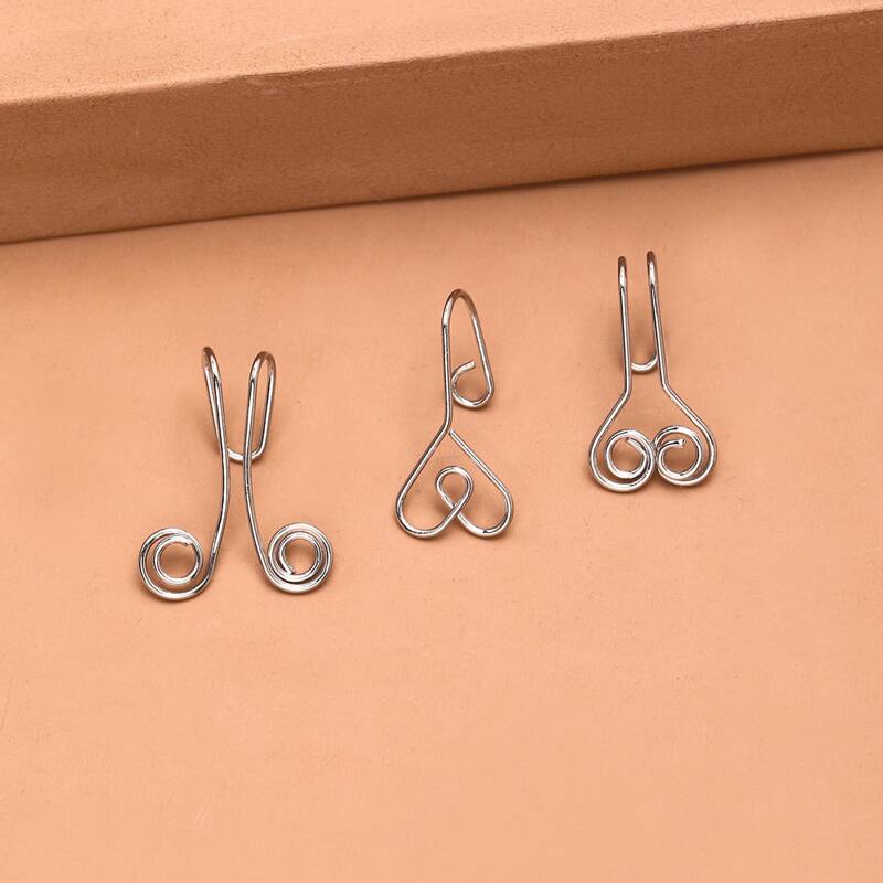 

3pcs Structured Nose Ring, Silver