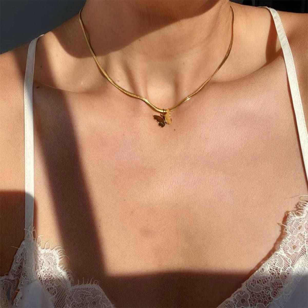 

Butterfly Decor Chain Necklace, Gold