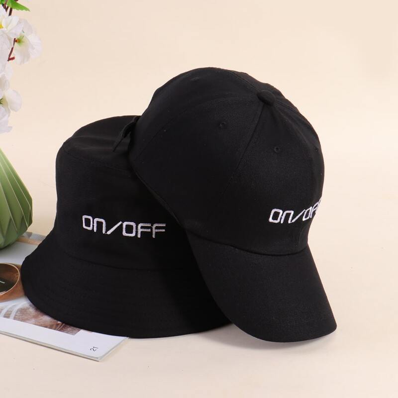 

1pc Letter Graphic Baseball Cap & 1pc Bucket Hat, Black