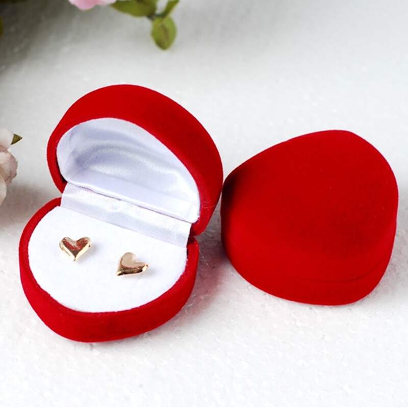

1pc Heart Shaped Jewelry Storage Box, Red