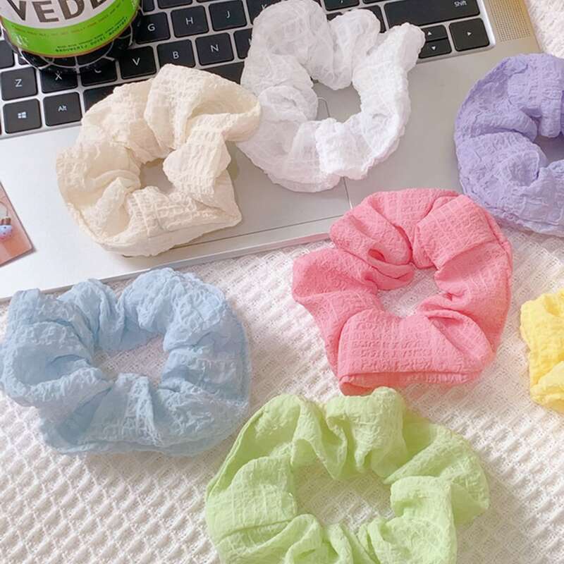 

2pcs Random Solid Scrunchie, Multicolor