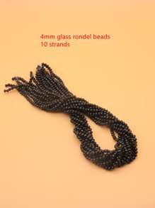 10 Dây Khoảng 1200 4 Mm Mặt Pha Lê Hạt Thủy Tinh Cho Vòng Tay Nữ Bông Tai Vòng Cổ Chiếu Trúc Hạt Trang Sức Làm phụ Kiện - màu đen - Xem 2