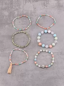 1 juego de joyas mixtas de estilo multicolor: incluye 6 pulseras - Multicolor - Ver 2