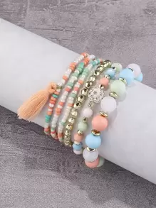 1 juego de joyas mixtas de estilo multicolor: incluye 6 pulseras - Multicolor - Ver 3