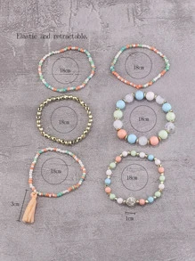 1 juego de joyas mixtas de estilo multicolor: incluye 6 pulseras - Multicolor - Ver 4