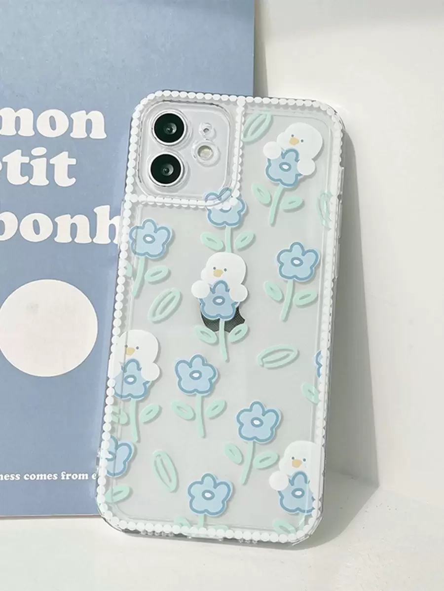 Funda para móvil con estampado floral & pato - Multicolor - Ver 1