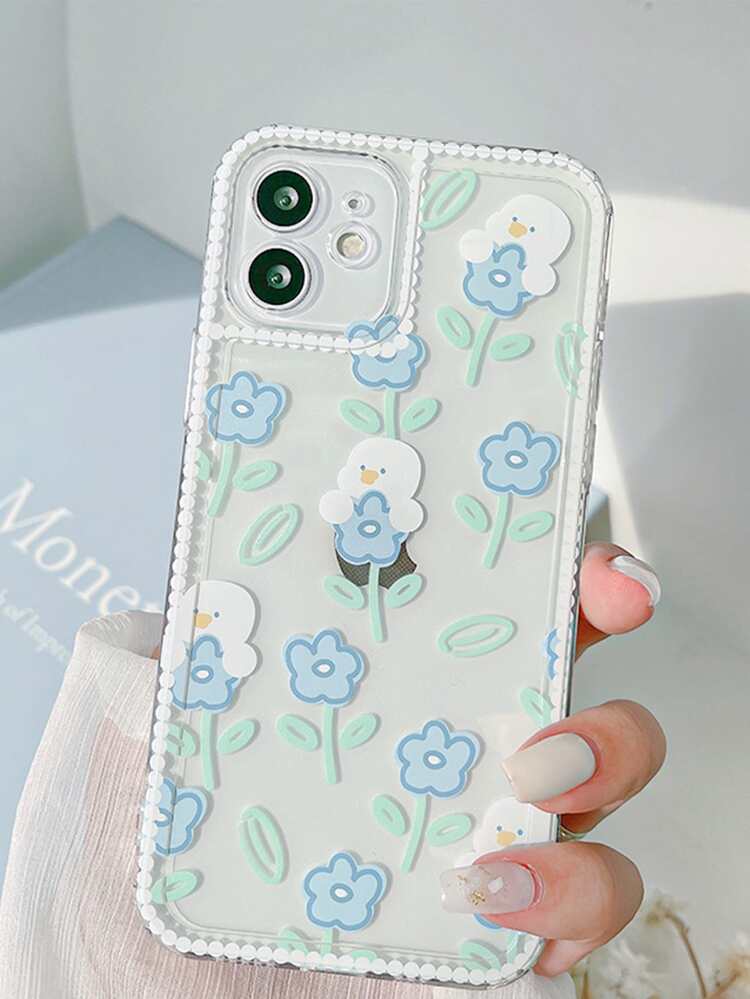 Floral & Duck Print Phone Case