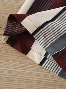 Toddler Girls Cold Shoulder Top & Striped Belted Trousers - Multicolor - View 5