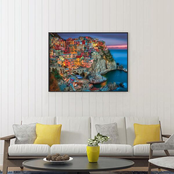 

Village Print DIY Diamond Unframed Painting, Multicolor