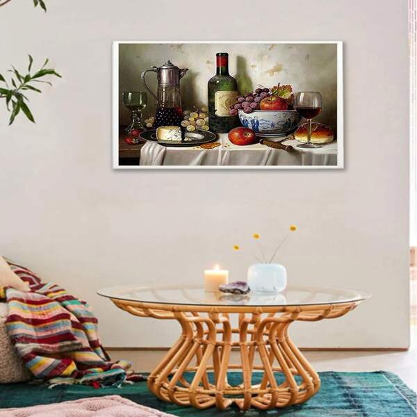 

Wine Print DIY Diamond Unframed Painting, Multicolor