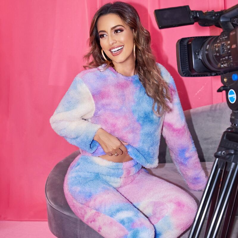 

Tie Dye Flannel PJ Set, Multicolor
