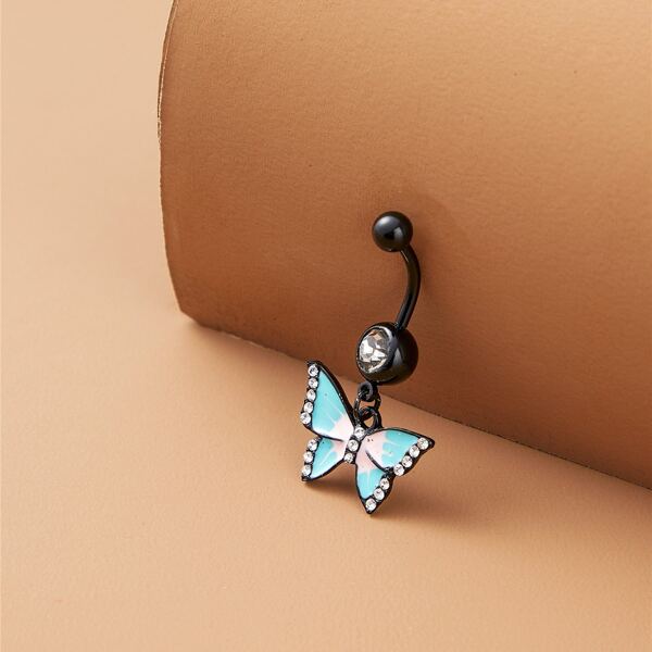 

Butterfly Charm Navel Belly Ring, Multicolor