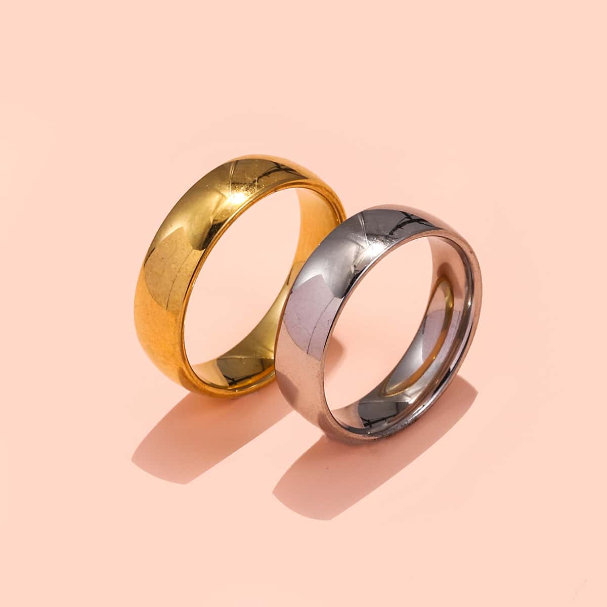 

2pcs Minimalist Ring, Multicolor