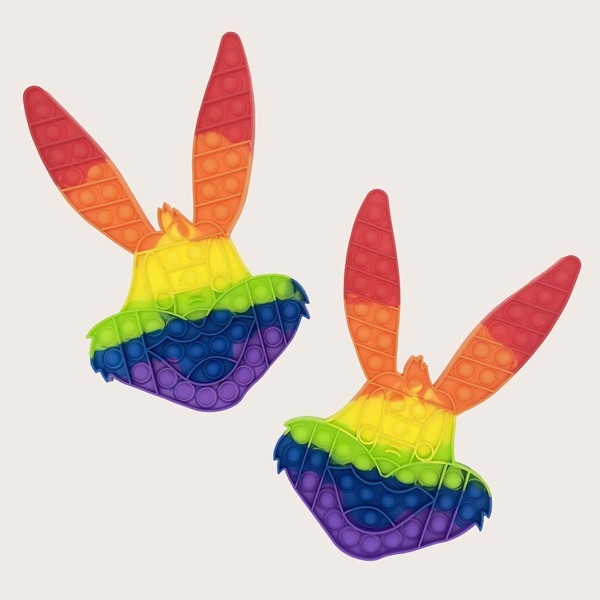 

1pc Rabbit Shaped Random Push Pop Bubble, Multicolor