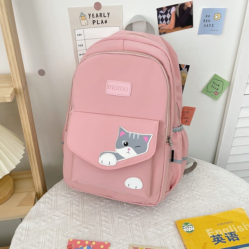 

Cat Graphic Backpack, Pink